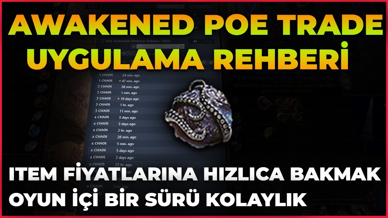 Awakened POE Trade Uygulama Rehberi / Path of Exile Rehber