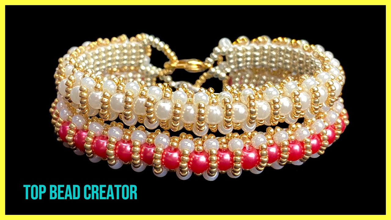 How to make beaded pearl bracelet, Jewelry making tutorial - YouTube