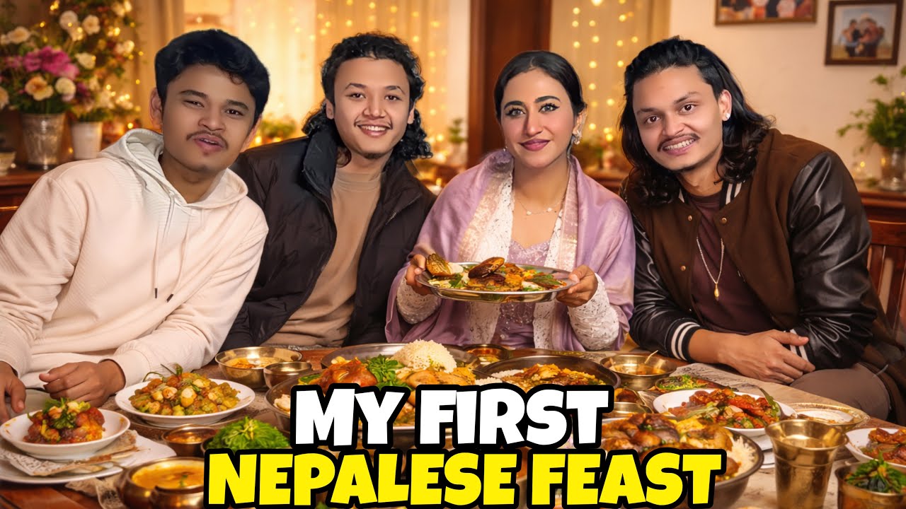 OMG !  experiencing a traditional feast in Nepal 🇳🇵😮 #alizehjamali 