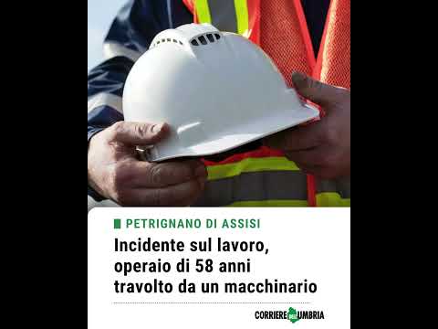 Video Incidente sul lavoro a Petrignano di Assisi, operaio di 58 anni travolto da un macchinario