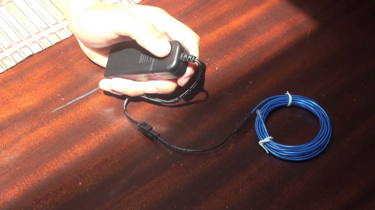 9ft Blue Neon Glowing Strobing Electroluminescent Wire