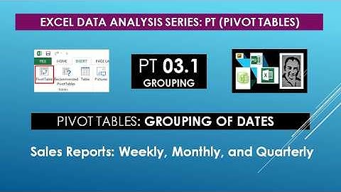 PT03.1| Grouping of Dates | weekly, monthly & quarterly reports | Excel Pivot Tables