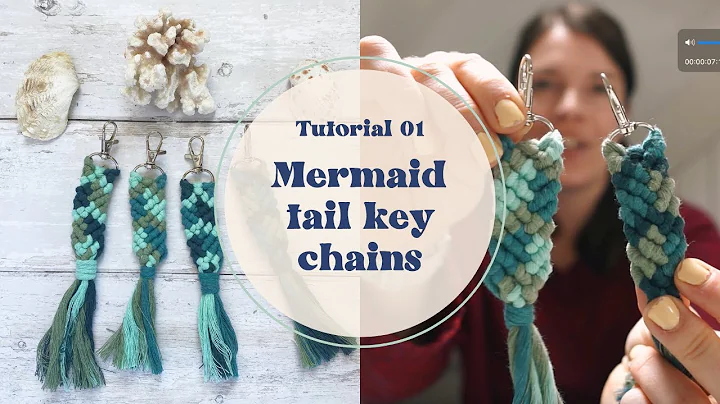 Macrame key chain tutorial for beginners 🧜‍♀️ How to make mermaid tail macrame key rings!