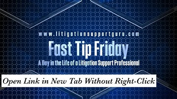 Fast Tip Friday – Open Link in New Tab Without Right-Click