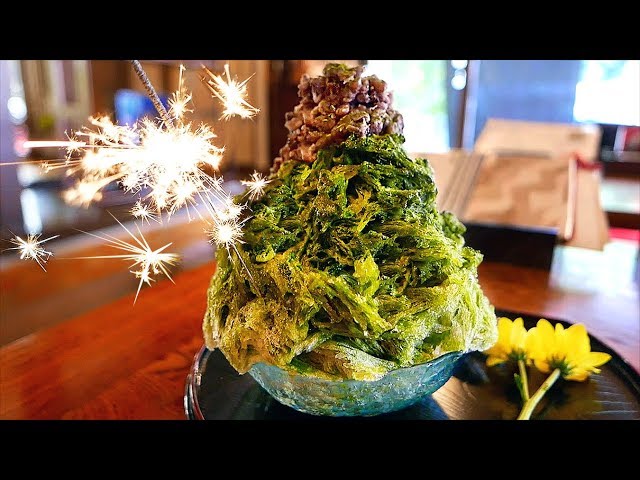 Japanese Food - FIREWORKS SHAVED ICE Matcha Red Bean Mochi Fukuoka Japan