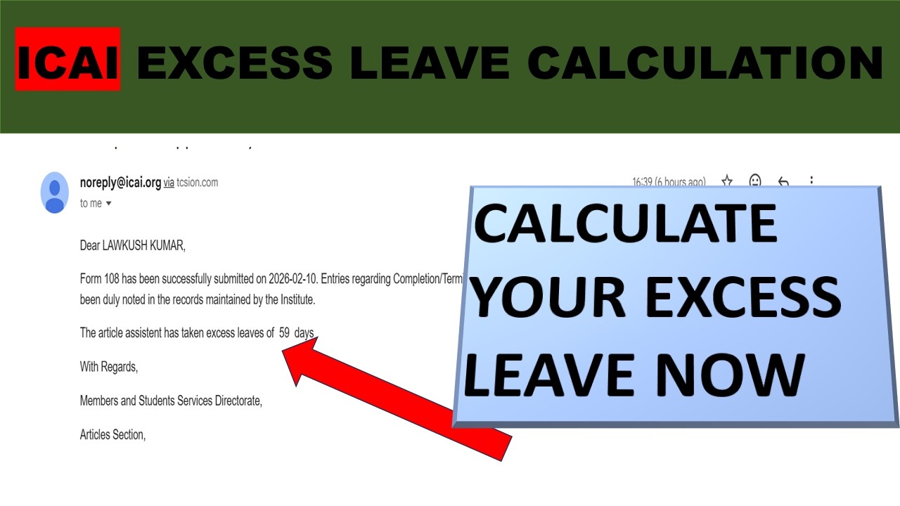 ICAI EXCESS LEAVE CALCULATION| ICAI LEAVE ALLOW CALCULATION | #ICAI # ...