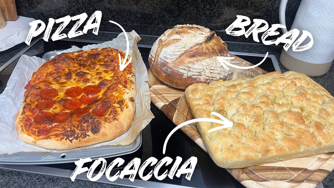 Моё любимое тесто без замешивания для деревенского хлеба, фокаччи и пиццы!