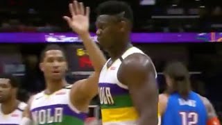 ZION WILLIAMSON LEAVES JOSH HART HANGING