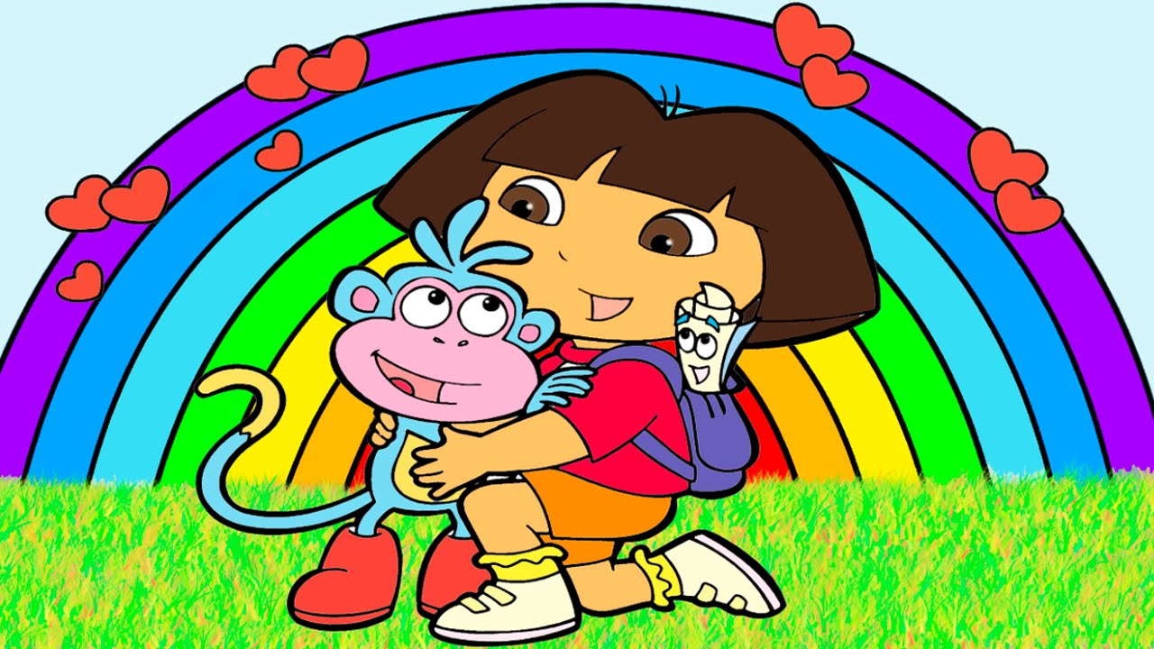 Dora the Explorer Rainbow Coloring - YouTube.