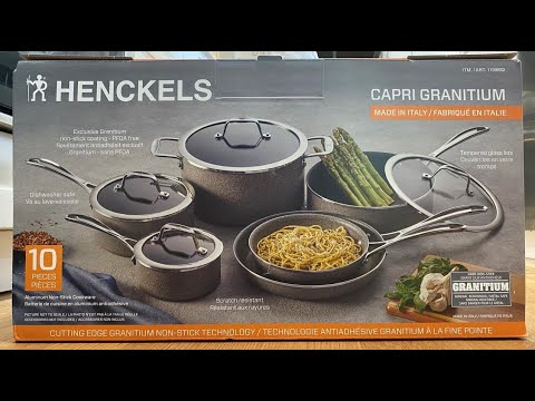 Henckels Capri 10-Piece Non Stick Granitium Cookware Set ,Black