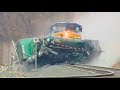 FAST TRAINS Hit SEMI TRUCKS &amp; CARS  | CLOSE CALL, DANGEROUS RAILROAD CROSSING - TRAIN CRASHES