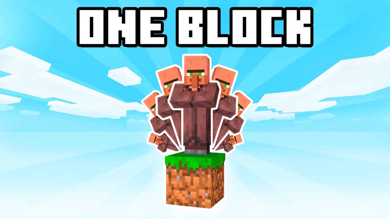 i bred villagers on a 1 block minecraft world (One Block