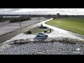 GoFlex Tesla driving around Roskilde, Denmark - Aerial Video