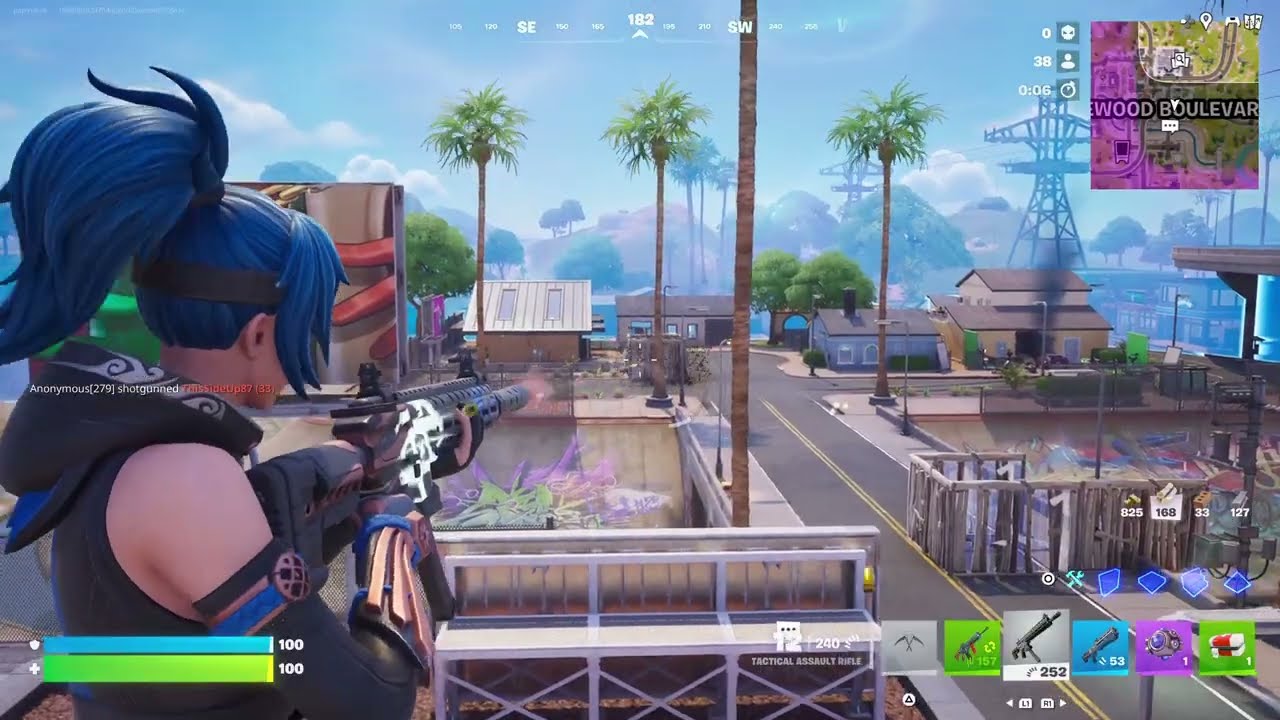 Fortnite Battle Royale in the square/rectangle storm and spectating build/gun fights 