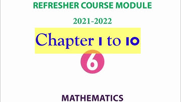 6th Maths Refresher course module Answer key @Kanishai