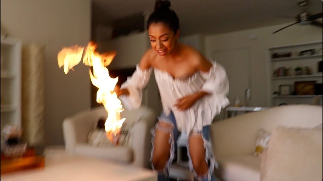 SHE ACCIDENTALLY SET IT ON FIRE!!