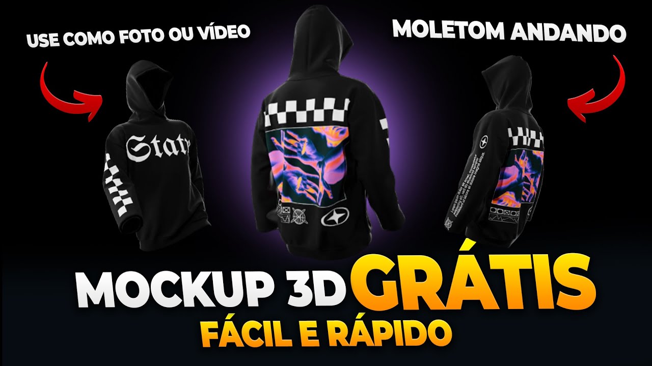 COMO FAZER MOCKUP DE MOLETOM 3D ANIMADO - TUTORIAL