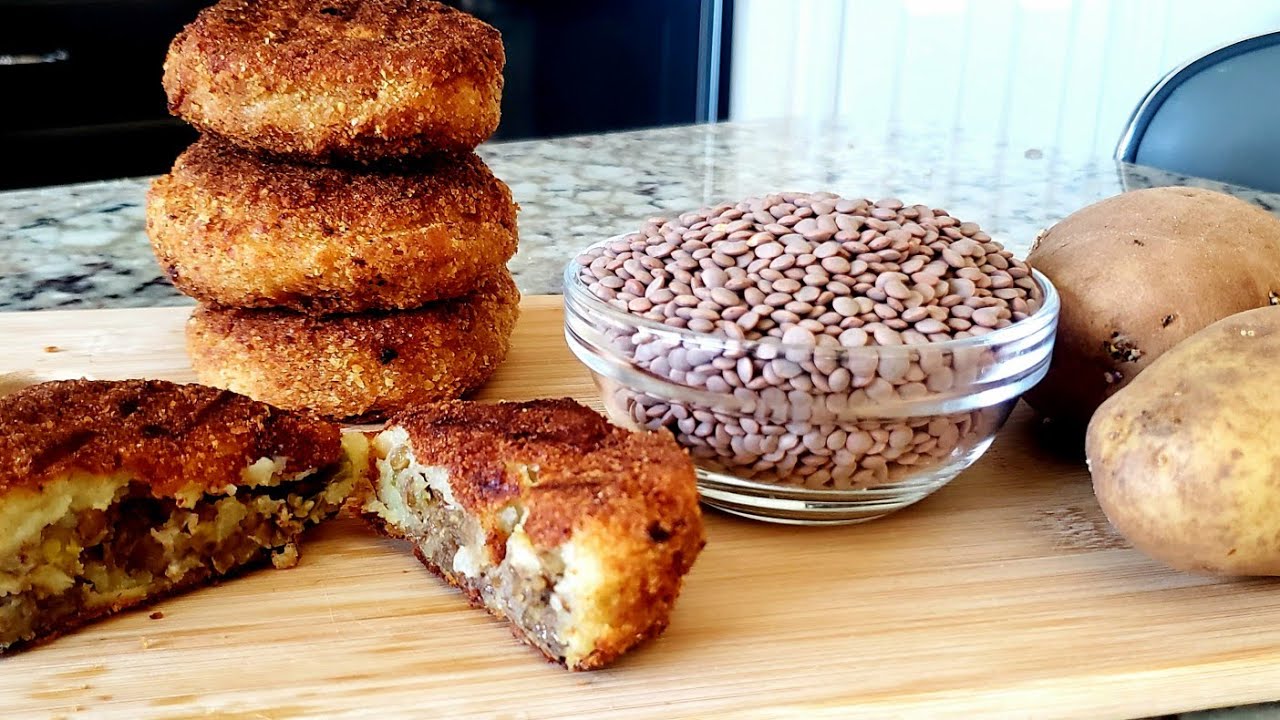 በርገር ለምኔ ! ድንች በ ድፍን ምስር ፈጣን በርገር ያለ ዳቦ # veganburger