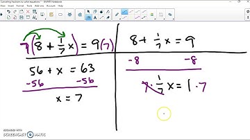 8th Grade Canceling Fractions to solve equations