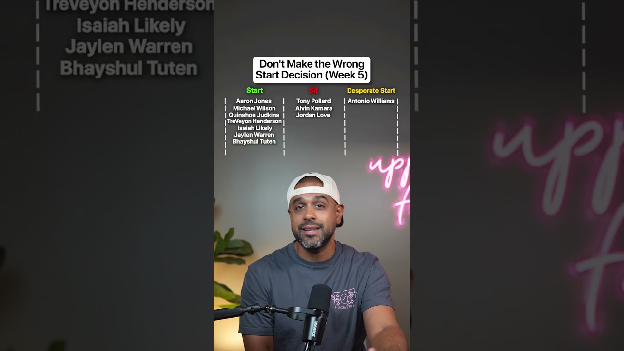 Don't make the wrong start decision in Week 5
