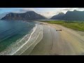 Aerial drone video of Skagen Beach Lofoten, Norway (HD)