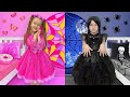 Playing black vs pink challenge with Wednesday