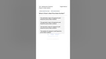 Fishers Ideal Price Index Number Explained 12th Math Statistics