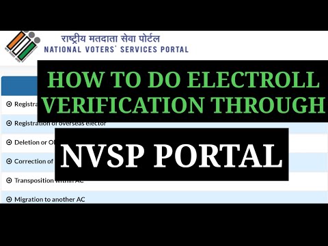 ELECTROLL VERIFICATION PROGRAMME THROUGH NVSP-PORTAL/NVSP PORTAL/EVP/NVSP IN KANNADA