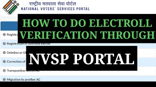 ELECTROLL VERIFICATION PROGRAMME THROUGH NVSP-PORTAL/NVSP PORTAL/EVP/NVSP IN KANNADA