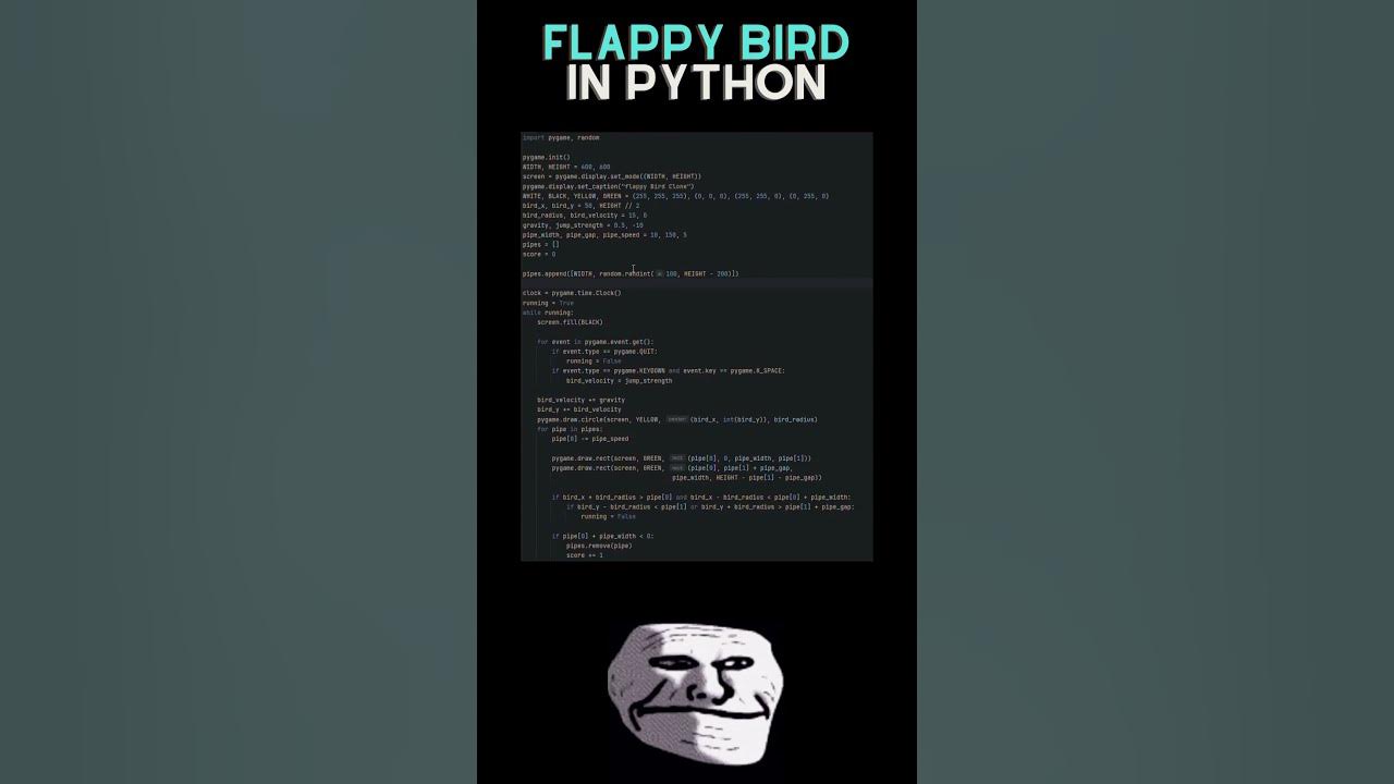 Build Your Own Flappy Bird Game with python and pygame! 🐦🎮 #python ...