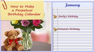 How to Make a Perpetual Birthday Calendar – Any Year Reminder with a Personal Touch screenshot 5