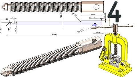4-Project 47| Clamp-Sided Pipe Vise | SolidWorks Tutorial: screw rod