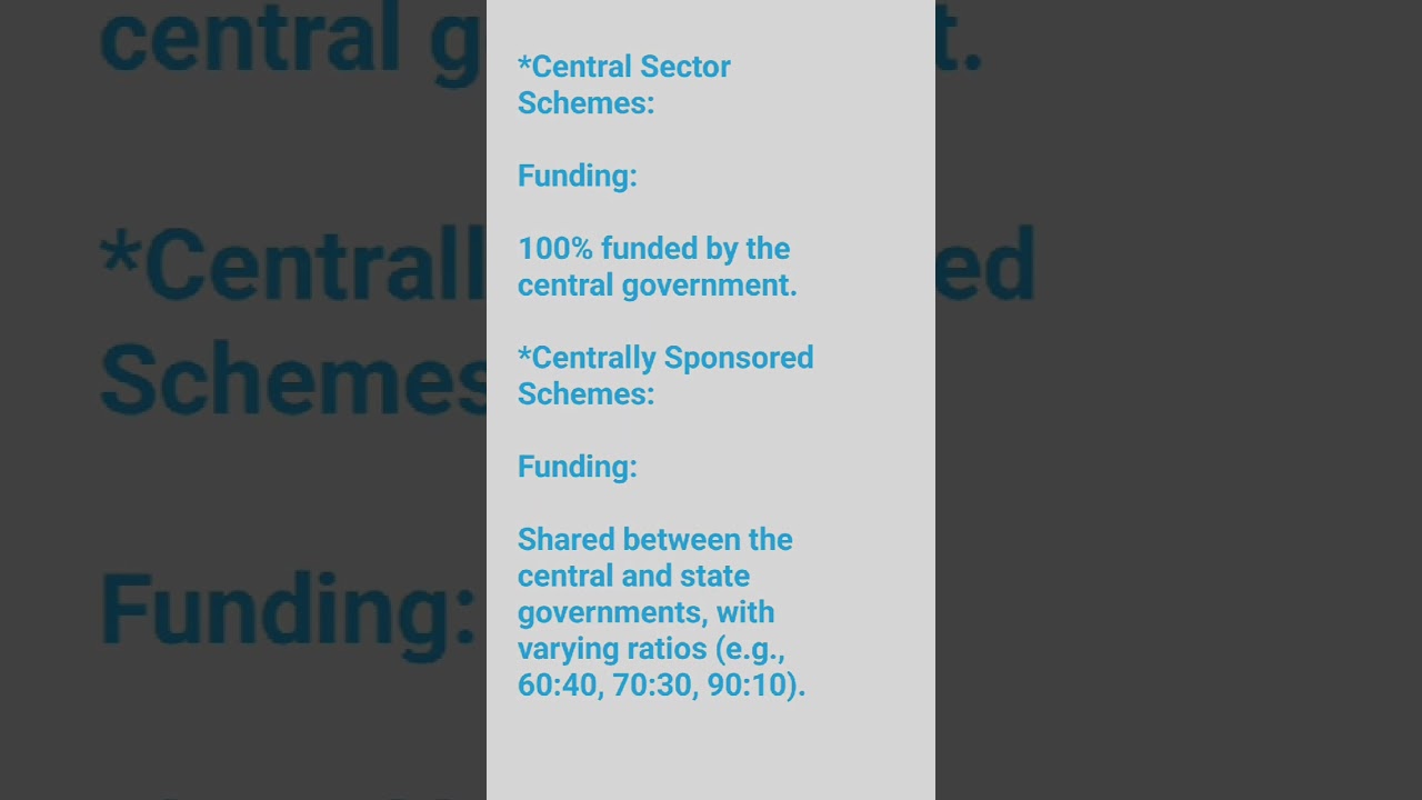 Difference between Centrally sector and Centrally Sponsored Schemes ?