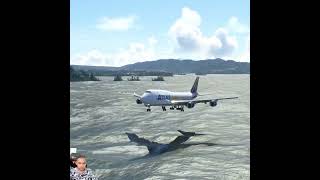 Fly US airways Boeing 747 Landings at Nagasaki Airport