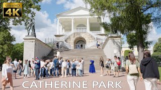 Catherine Park - Walking Tour - 4K🎧ASMR  Relaxing Walk With Ambient Sounds - Saint Petersburg Russia