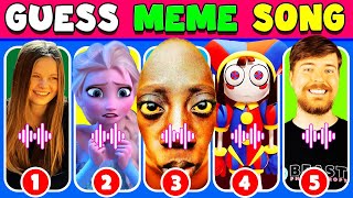 🔥GUESS MEME & GUESS WHO'S SINGING🎤🎵Salish Mater, Elsa, Tenge Tenge, Pomni, Mr Beast, Lay Lay