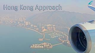 The scenic approach to Hong Kong on a Cathay A350