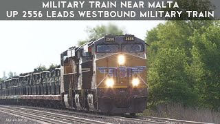 Military Near Matla - UP 2556 - WB Military Train - Nelson Road Dekalb - 5/21/2022