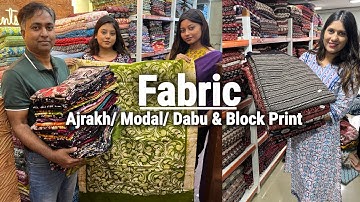 Block Print Ajrakh/ Crack Batik/ Modal/ Mashru Fabric Wholesaler in Kolkata