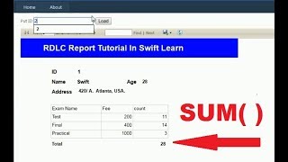 RDLC report in asp.net c# 2. sum function in RDLC report. aggregate function in RDLC report