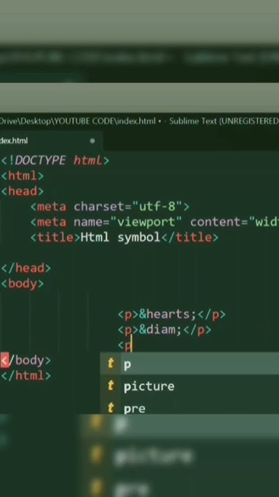 How To Add Symbols In HTML HTML Symbols Tags html css shorts YouTube how-to-add-symbols-in-html-html-symbols-tags-html-css-shorts-youtube
