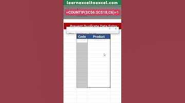 Excel Pro Trick: Prevent Duplicate Data Entries In Excel with Custom Data Validation and COUNTIF