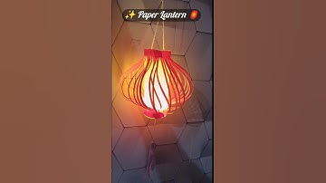 Beautiful Paper Lantern DIY🏮/Simple Diy Craft #shorts #shortsfeed #diy #lantern #craft #shortvideo