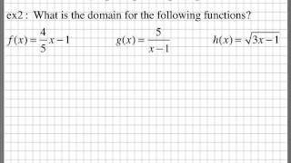 Evaluating functions and identifying domain
