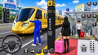 Golden Metro Train Station Pickup Challenge | 3D Driving Class Gameplay | GaMiNg WiTh CaR screenshot 4