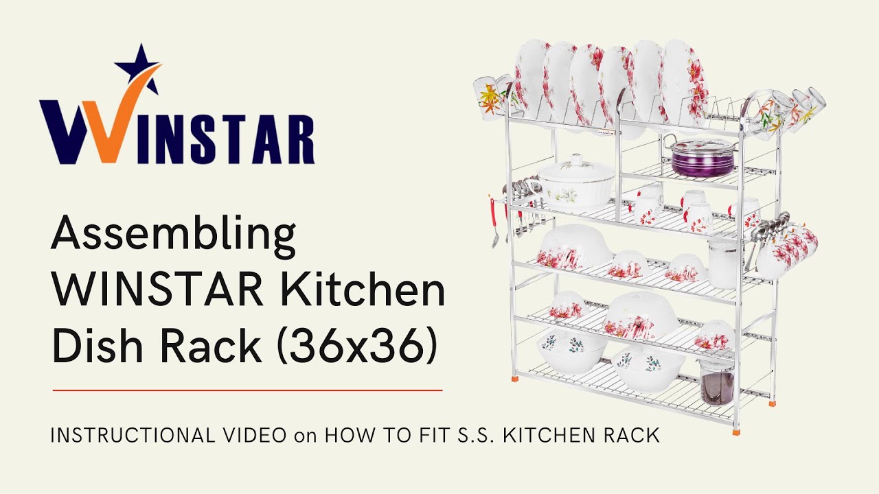 Assembling WINSTAR 36x36 Stainless Steel Wall Mount Kitchen Dish Rack ...
