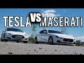 #ВПОСЛЕДНИЙРАЗ Maserati Ghibli Q4 VS Tesla Model S 85 /0-100/Гоночный звук против реальной динамики)