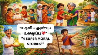 “குழந்தைகளுக்கான 4 சிறந்த நெறி கதைகள் | Helping Others, Kind Hearts, Hard Work Stories Tamil”