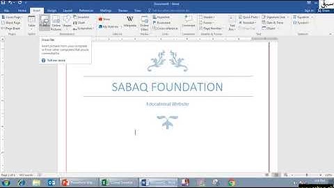 Page Formatting  Insert cover and blank page
