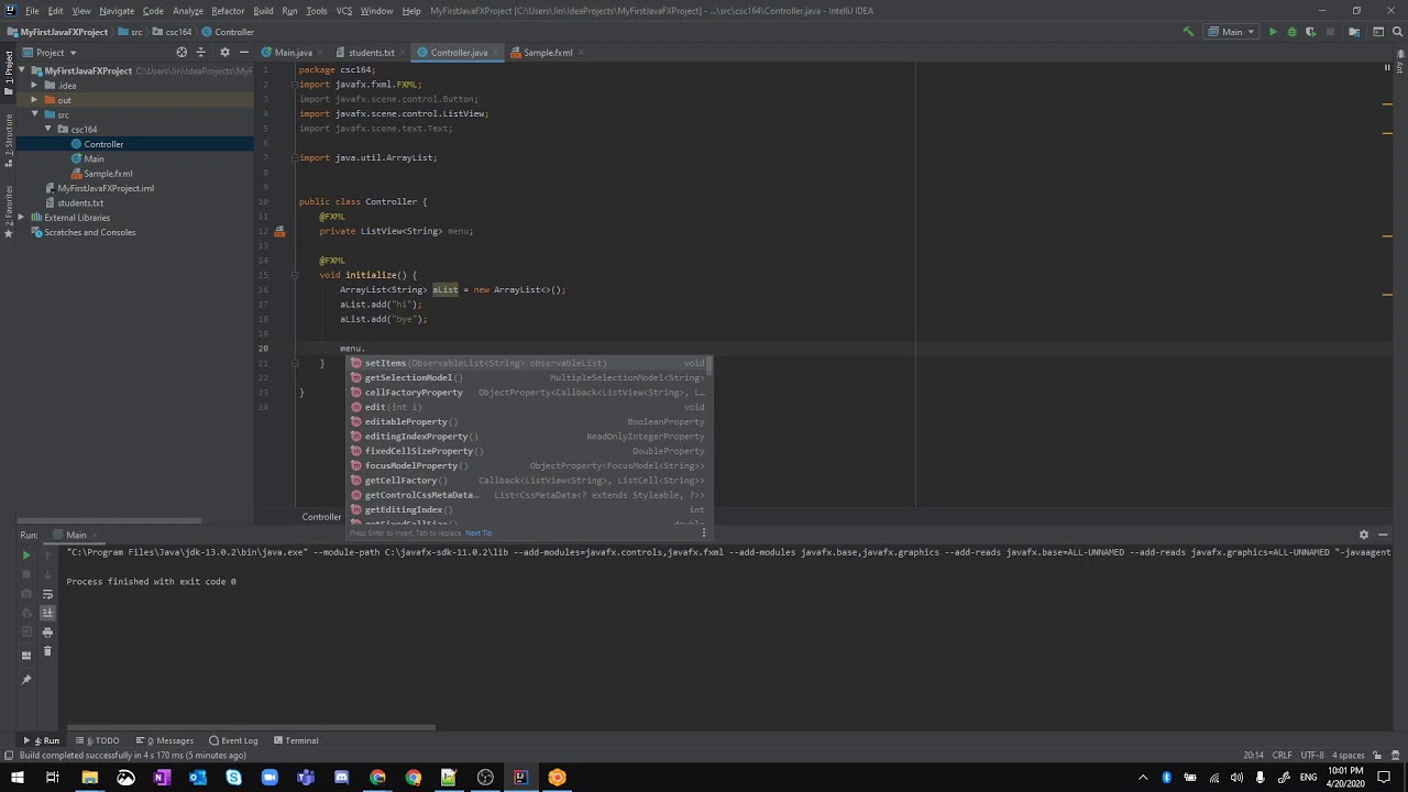JavaFX Listview Basics YouTube